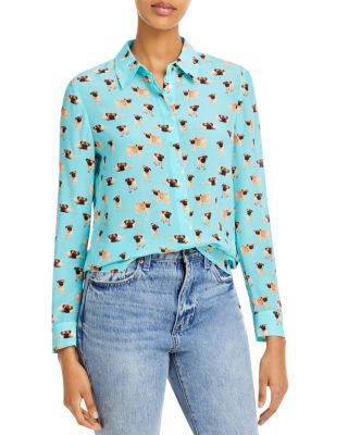 Alice and Olivia Willa Placket Top ...